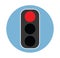 Flat traffic light icon with color background
