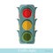 Flat traffic light icon on white