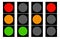 Flat traffic light icons. Traffic lamps, semaphore