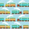 Flat Train Seamless Pattern