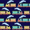 Flat Train Seamless Pattern