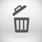 Flat Trash Can Sign Vector Delete Litter Bucket