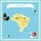 Flat treasure map of Brazil.