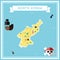 Flat treasure map of Korea, Democratic People`s.