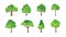 Flat tree icon illustration. Trees forest simple plant silhouette icon. Nature oak organic set design