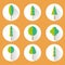 Flat Tree Set Icon