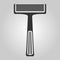 Flat trendy dark icon with electric shaver isolated from gray background. Woman trimmer for shaving. Classic safety