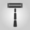 Flat trendy dark icon with electric shaver isolated from gray background. Woman trimmer for shaving. Classic safety