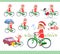 Flat type Santa Claus girl_city cycle