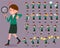 Flat type school girl Green Blazer_2