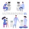 Flat ultrasound icons set