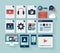 Flat user interface icons set