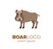 Flat vector boar logo