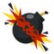 Flat Vector Bomb blast Icon and explosion