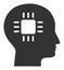 Flat Vector Brain Processor Icon