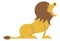 Flat Vector Cartoon Lion