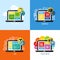 Flat vector concepts of web design, business, social media, SEO