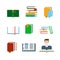 Flat vector education web app icon: lib library book reading