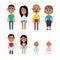 Flat Vector Hispanic Family Members