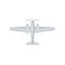 Flat vector icon of airplane with propeller on nose. Air transport. Aviation theme. Element for poster or game