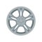 Flat vector icon of alloy wheel. Gray car disk. Element for advertising banner or poster of auto shop