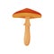 Flat vector icon of amanita caesarea or caesar`s mushroom. Type of edible fungus. Forest plant. Autumn season