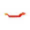 Flat vector icon of bright red dragon boat with wooden paddles. Traditional symbol of Asian holiday. Element for poster