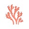 Flat vector icon of bright red soft coral. Plant of tropical waters. Marine ecosystem. Sea and ocean life