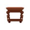 Flat vector icon of brown vintage bedside table. Small wooden nightstand. Antique furniture for bedroom or living room