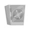 Flat vector icon of closed metal safe. Strong cabinet for storage of money and valuables