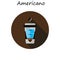 Flat vector icon design collection cup of americano