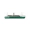 Flat vector icon of famous Hong Kong ferry. Large green ship for passengers. Big marine vessel