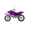Flat vector icon of fast sport bike. Bright purple lightweight motorcycle. Motor vehicle with two wheels