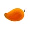 Flat vector icon of fresh mango. Juicy tropical fruit. Sweet and tasty food. Graphic element for product packaging