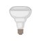 Flat vector icon of halogen lamp. Gray light bulb. Lighting object. Energy consumption theme. Element for advertising