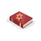 Flat vector icon of Jewish prayer book of sacred texts. Hebrew bible with star of David symbol on cover. Religious