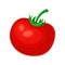 Flat vector icon of juicy red tomato. Healthy food. Natural and fresh farm product. Element for ketchup packaging