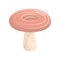 Flat vector icon of lactarius deliciosus or saffron milk cap. Edible mushroom with circles on cap. Cooking ingredient