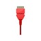 Flat vector icon of phone connector. Bright red cable for data transfer. Modern connection technology