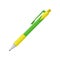 Flat vector icon of retractable ballpoint pen. Item for writing and drawing. School or office supply