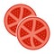 Flat vector icon sliced of tomatoes / tomato for apps and websites