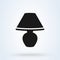 Flat vector icon of small bedside lamp. lampshade vector icon