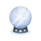 Flat vector icon of soothsayer s crystal ball. Magic sphere on gray stand. Object for prediction of future