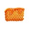 Flat vector icon of sweet honeycombs, honey flowing down. Natural product from apiary farm