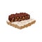 Flat vector icon of torrone or nougat. Traditional Spanish sweets. Delicious dessert made of almond nuts and honey