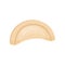 Flat vector icon of uncooked potsticker. Homemade dumpling dough. Food of Chinese cuisine. Culinary theme