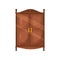 Flat vector icon of vintage wooden cabinet with golden handles. Classic furniture for bedroom. Brown cupboard
