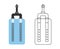 Flat vector icon of water filter. Color and sketch style. Water filter at home component for clean water busines and