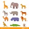 Flat vector icon wild farm domestic animal cartoon