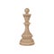 Flat vector icon of wooden chess piece - king. Small figure in beige color. Strategic board game